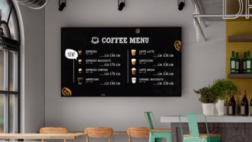 die Nutzung des Sony BRAVIA BZ20L als digitale Anzeigetafel in einem Café