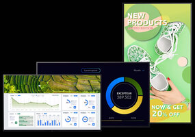 SONY BRAVIA BZ30J im Hoch- und Querformat auf schwarzem Grund