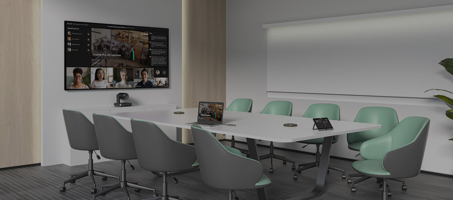 Yealink MVC640 im Konferenzraum mit Microsift Front Row